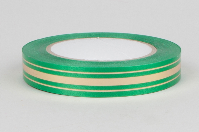 Лента золотая полоса 2/50 РД зеленая