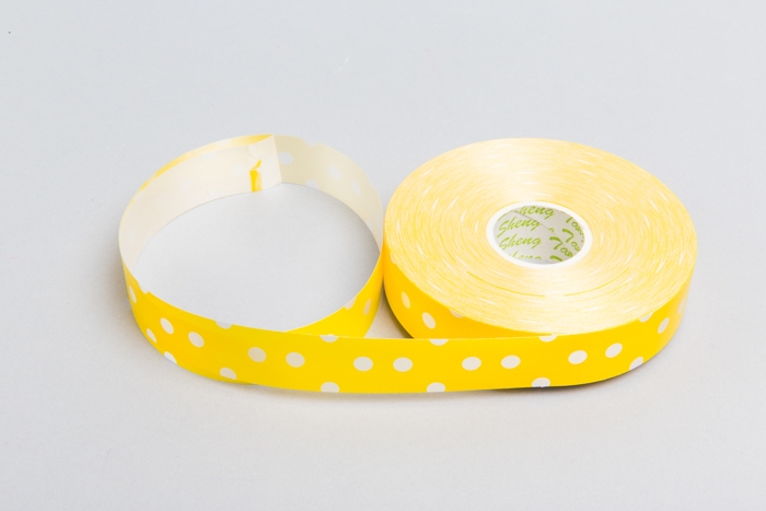 Лента простая 2/50 горох желтая Лента простая 2/50 горох желтая