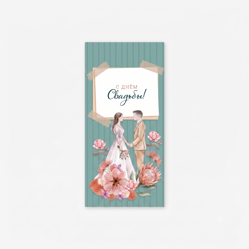 Конверт для денег 8х16,5см, 5шт, 0370