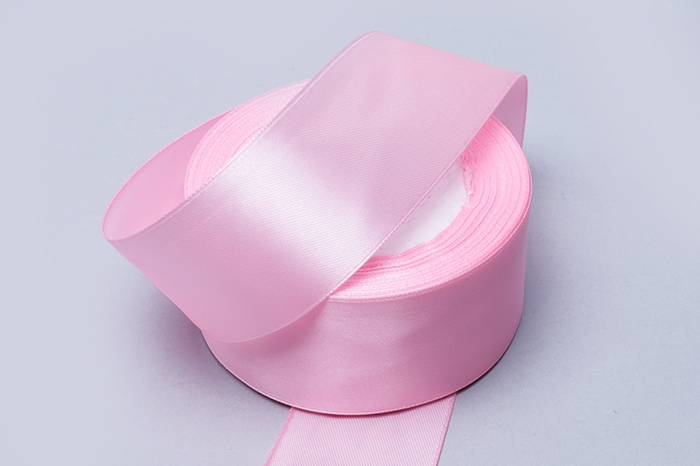 Лента атласная 40мм х 25 ярд JD розовый