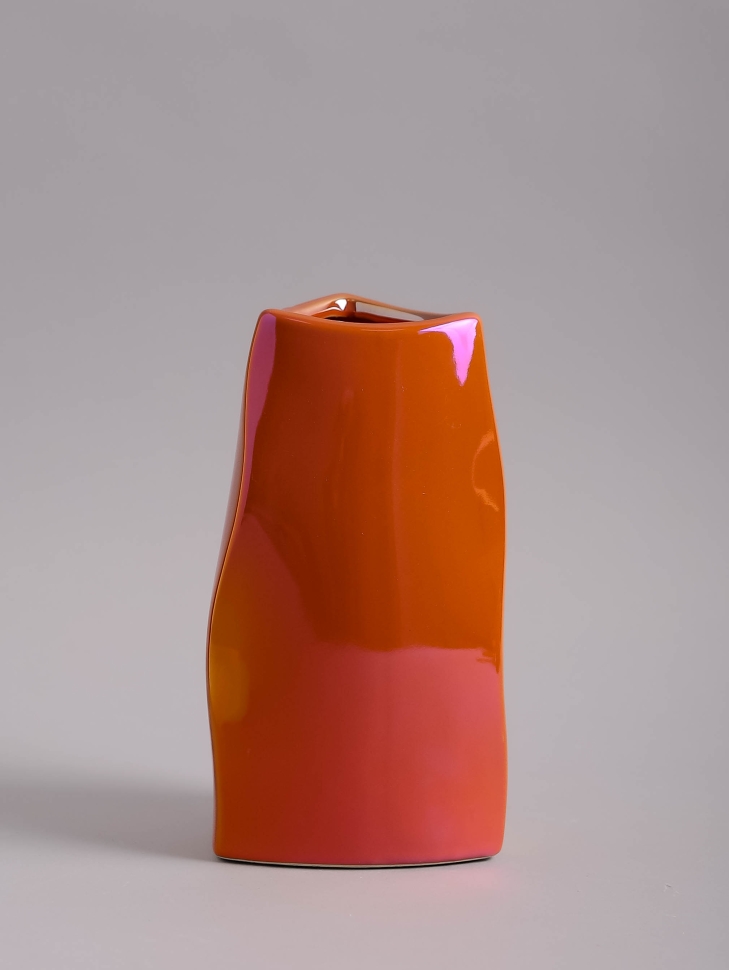 Ваза керамика 18х9,5х9,5см 8212D-07 Перламутр оранжевый