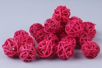 Шар из ротанга  3см, 24шт. красный