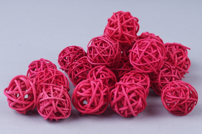 Шар из ротанга  3см, 24шт. красный