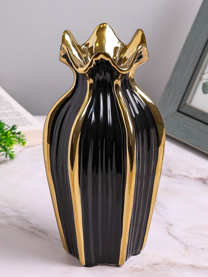 Ваза керамика 25,5х13см ZG 2012-2 черный