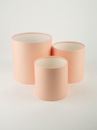 Коробка цилиндр набор из  3шт d21хh21 - d14хh14см б/крышки коралл