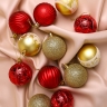 Игрушка елочная Шар d6см набор 12шт Новогоднее ассорти красный/золото Игрушка елочная Шар d6см набор 12шт Новогоднее ассорти красный/золото