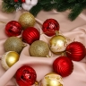 Игрушка елочная Шар d6см набор 12шт Новогоднее ассорти красный/золото Игрушка елочная Шар d6см набор 12шт Новогоднее ассорти красный/золото