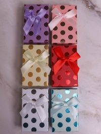 Коробка прямоугольник  5х8х2,5см горошек микс