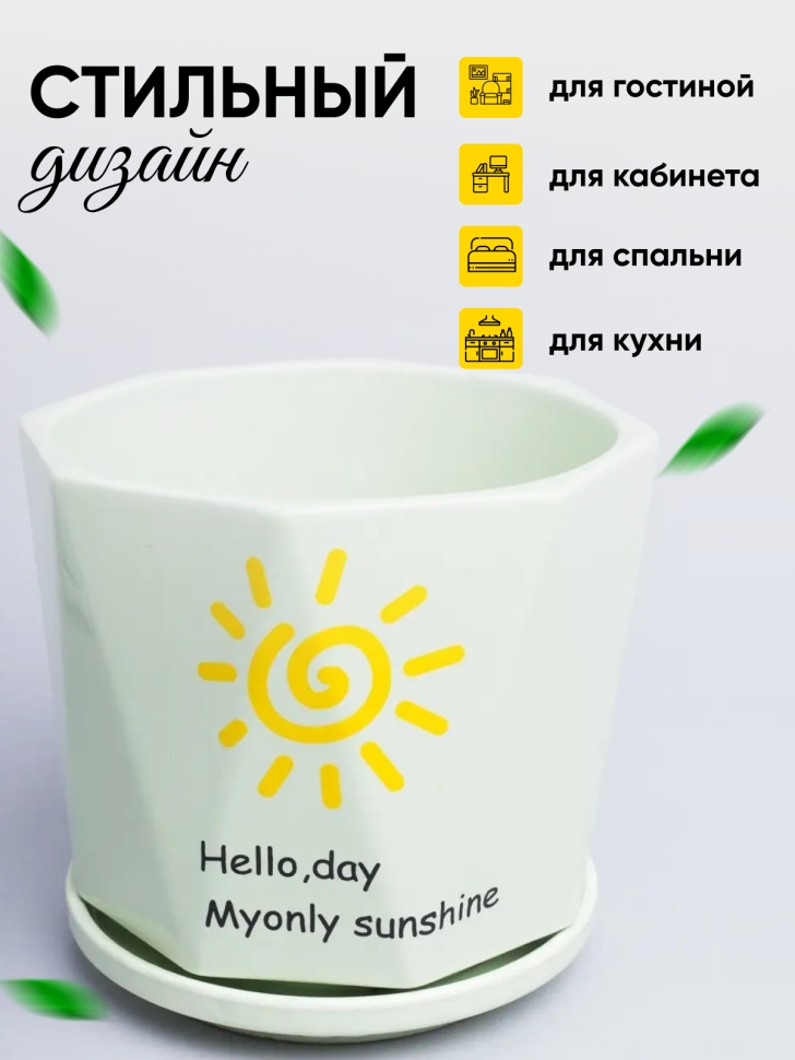 Кашпо керамика 14х14х13см WZ006 мятный
