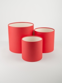 Коробка цилиндр набор из  3шт d21хh21 - d14хh14см б/крышки красный