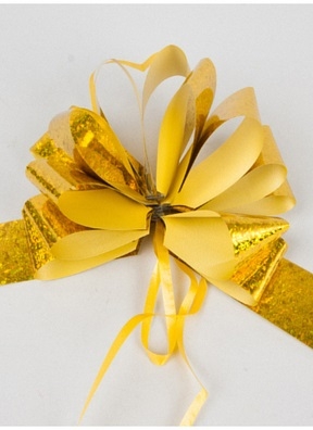 Бант шар голография 15, 10шт. золотой