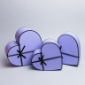 Коробка Сердце набор из 3шт 33х32,5х11,5см X1033-4 сиреневый