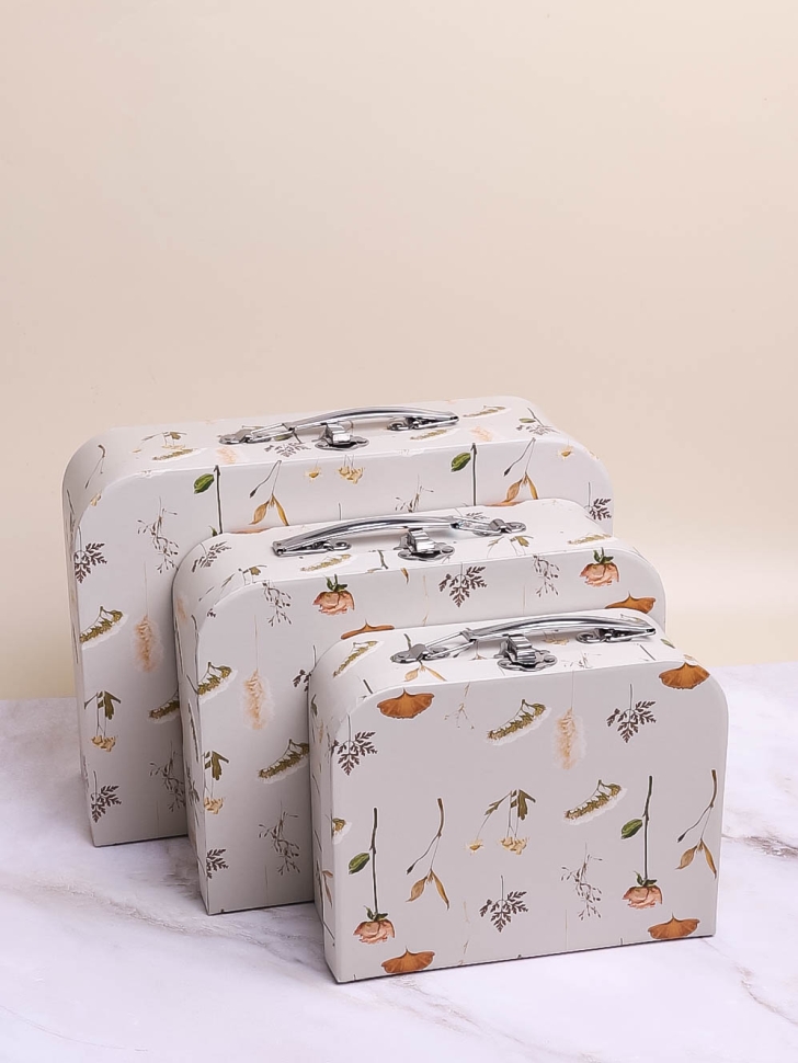 Коробка чемодан набор из 3шт 30,2x21,9x9,5см цветы 611 ботаника бежевый Коробка чемодан набор из 3шт 30,2x21,9x9,5см цветы 611 ботаника бежевый