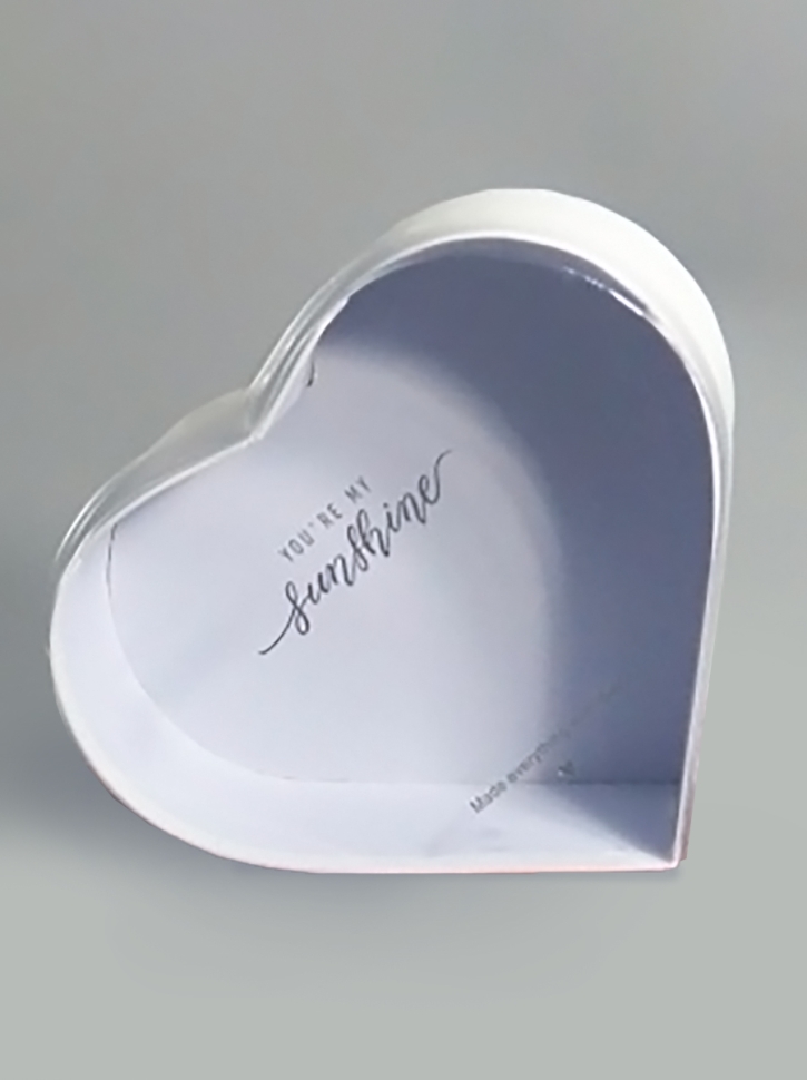 Коробка Сердце 25,2x23x10см с прозрачной крышкой, белая