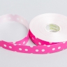 Лента простая 2/50 горох розовая
