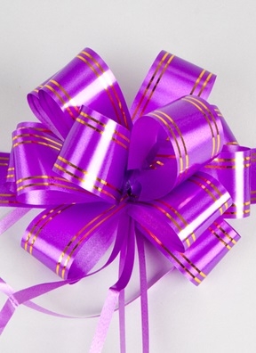 Бант шар с золотой полосой 50, 10шт. фиолетовый Бант шар с золотой полосой 50, 10шт. фиолетовый