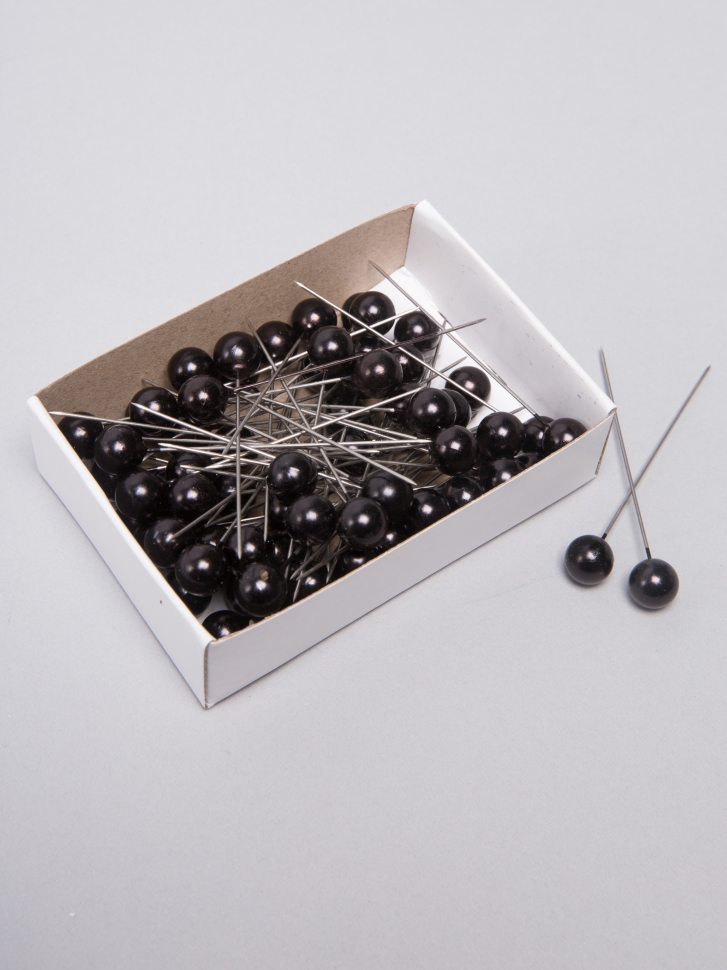 Булавка с бусинкой 6,5см, 72шт черный