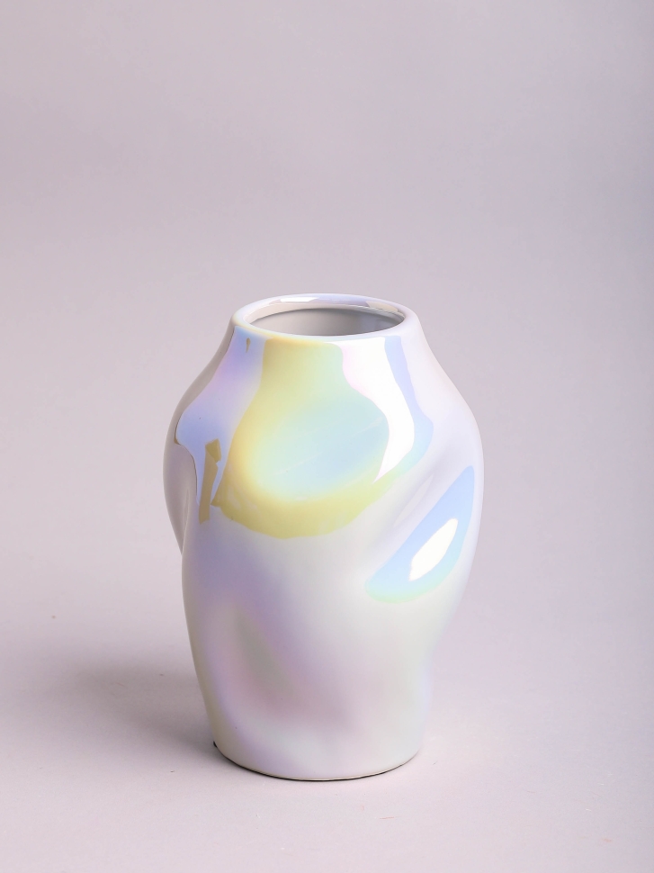 Ваза керамика 20х15см ZG 2009-1 Перламутр белый