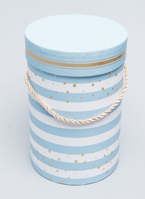 Коробка цилиндр 14х18,5см W6679 голубой