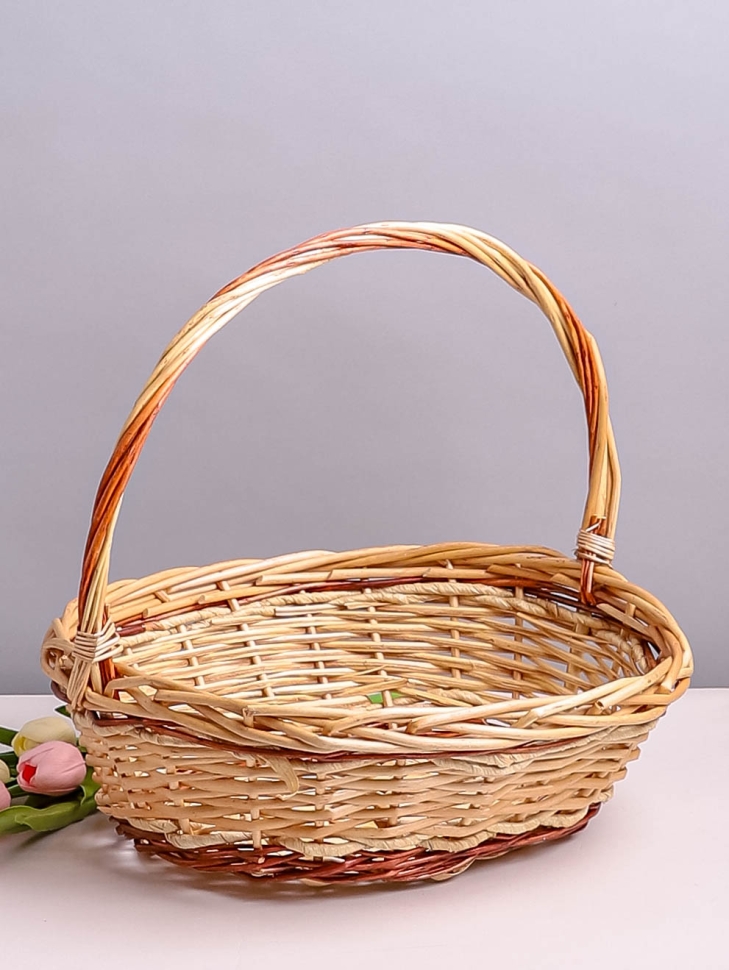 Корзина плетеная (ива) D48х41xH16х42см YMQL-215303