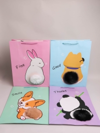 Сумочка подарочная 31х40x12см 530- 75 зверюшки микс