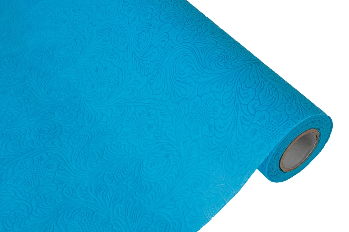 Фетр ламинированный 3Д Розы цветочные 50см x 5м бирюзовый