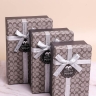 Коробка прямоугольник набор из 3шт 23х16х9см монпансье с бантом мокко Коробка прямоугольник набор из 3шт 23х16х9см монпансье с бантом мокко