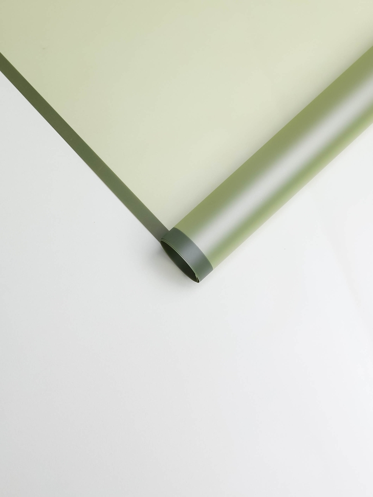 Пленка матовая 58смх58см 10 листов 50мкм РЦ фрост с каймой оливковый