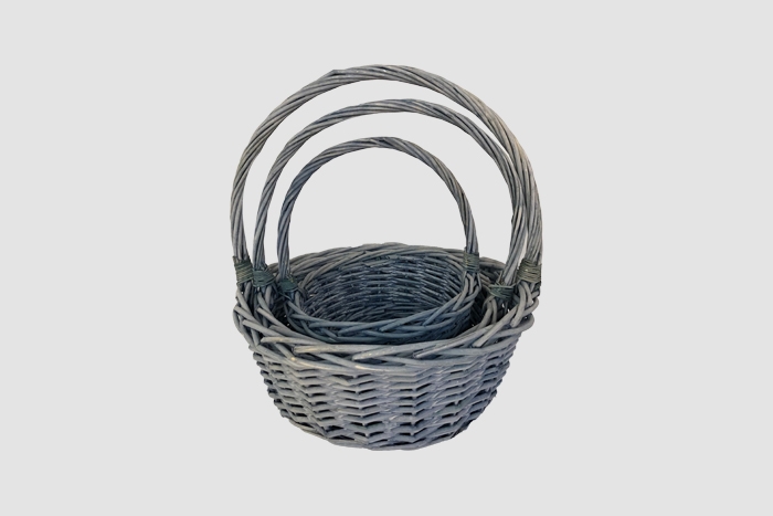 Корзина плетеная (ива) 3шт 34х34х36см M-28-49 синий