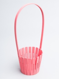 Корзина декоративная D12,5хH34,5см лососевый