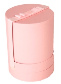 Коробка для цветов Цилиндр 18х18х22см с вращающейся крышкой, розовая