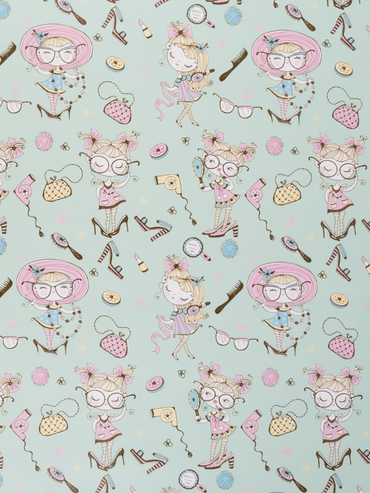 Бумага глянцевая 68х98см, 10 лист Юная модница Бумага глянцевая 68х98см, 10 лист Юная модница