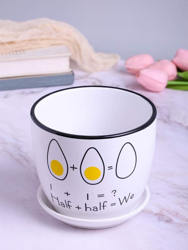 Кашпо керамика 14х14х13см Half+half