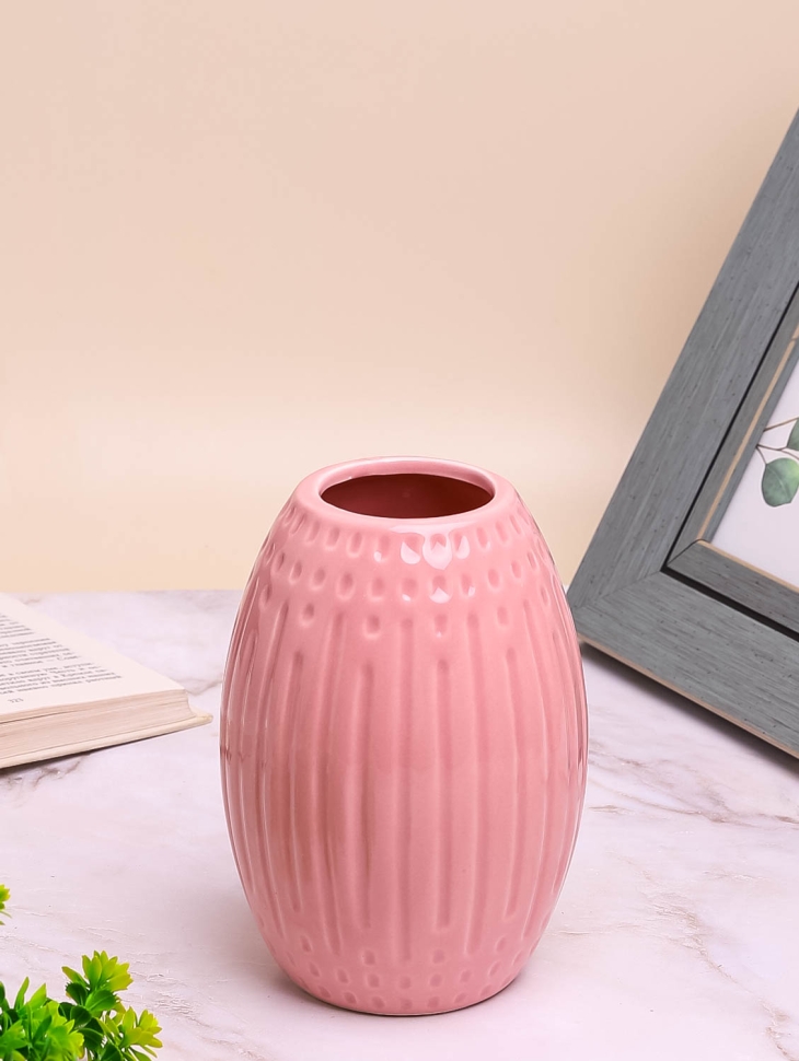 Ваза керамика 10х15,5см LZL-70 коралл Ваза керамика 10х15,5см LZL-70 коралл