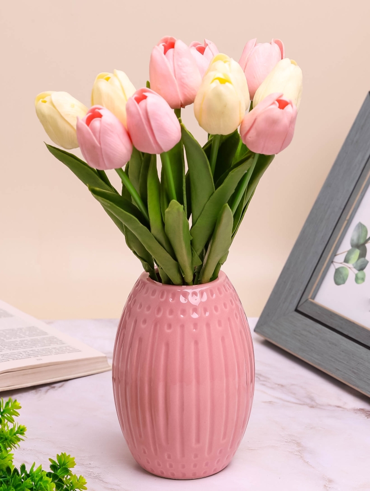 Ваза керамика 10х15,5см LZL-70 коралл Ваза керамика 10х15,5см LZL-70 коралл