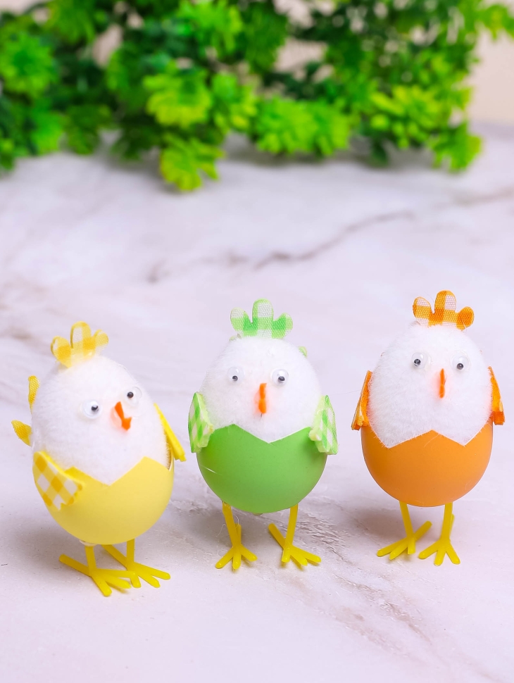 Цыплята L10 W4 H6 см набор из 3шт Цыплята L10 W4 H6 см набор из 3шт