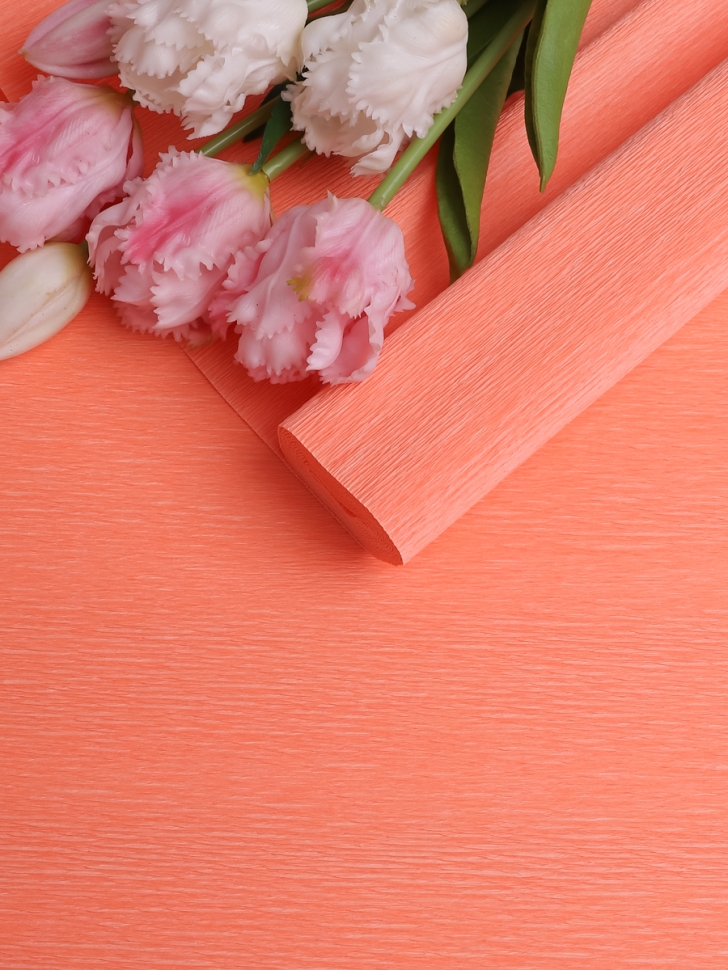 Бумага гофрированная простая, 180гр 617 лососевый