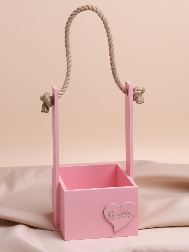 Ящик Флора H23/8,3х12,5см № 7 с декором розовый Ящик Флора H23/8,3х12,5см № 7 с декором розовый