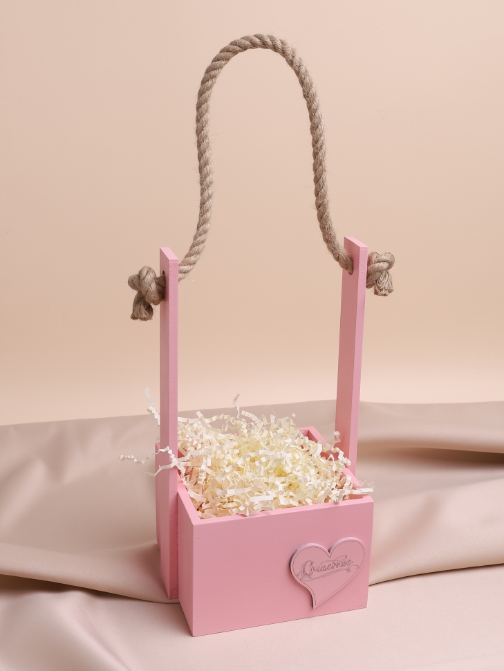 Ящик Флора H23/8,3х12,5см № 7 с декором розовый Ящик Флора H23/8,3х12,5см № 7 с декором розовый