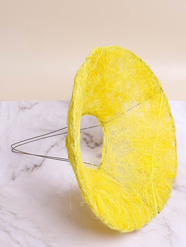 Каркас для букета сизаль гладкий 25см желтый