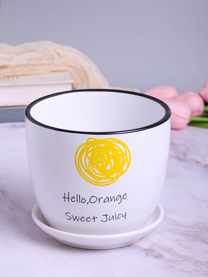 Кашпо керамика 14х14х13см Hello, Orange Кашпо керамика 14х14х13см Hello, Orange