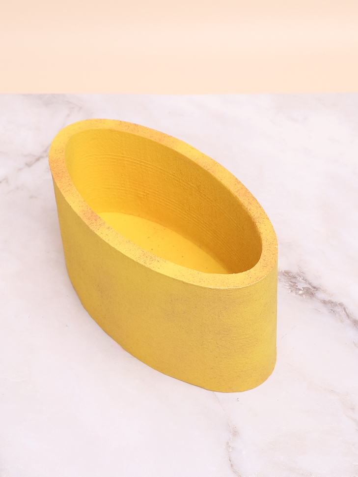 Пенобокс для цветов 16х15х10см Овальный перламутр желтый