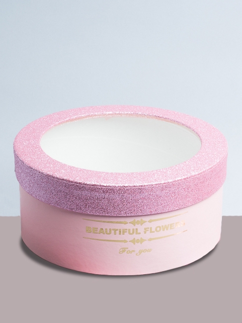 Коробка круг 25х11см с прозрачной крышкой розовый Коробка круг 25х11см с прозрачной крышкой розовый