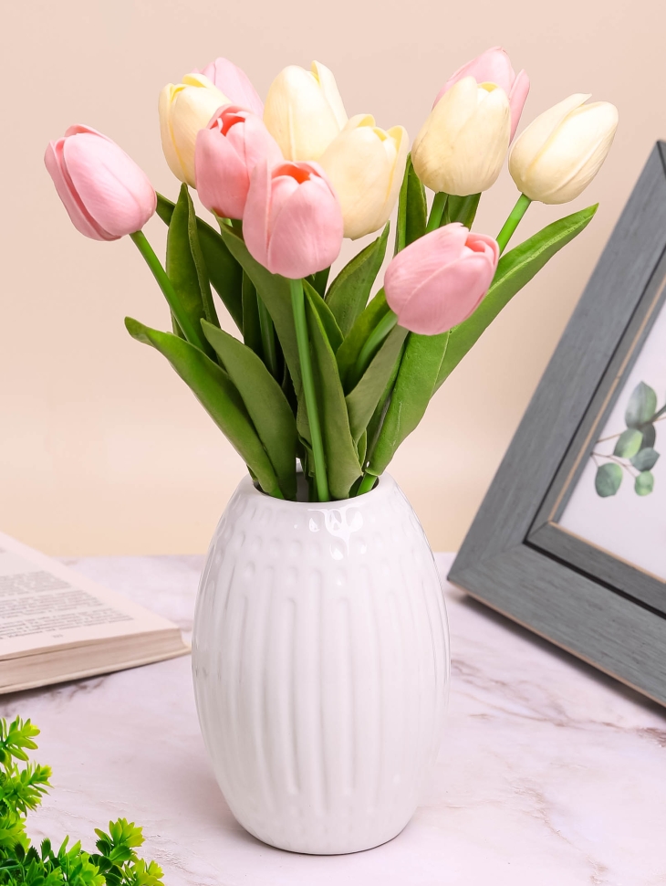 Ваза керамика 10х15,5см LZL-71 белый