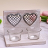 Подсвечник сердца на 2 свечи 16х12х10см