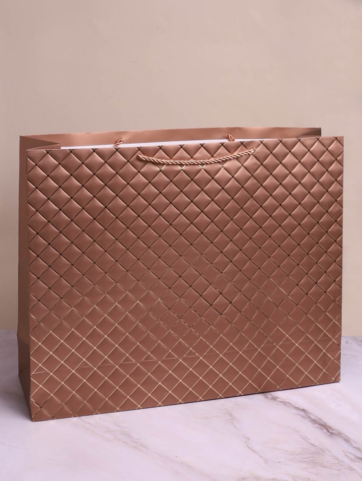 Сумочка подарочная 50х40х15см 5-079 ромб/однотонный бронза Сумочка подарочная 50х40х15см 5-079 ромб/однотонный бронза