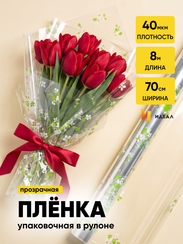Пленка цветная Анютины глазки 70см бело-салатовый Пленка цветная Анютины глазки 70см бело-салатовый