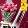 Пленка цветная с белым рисунком 70см горох Пленка цветная с белым рисунком 70см горох
