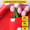 Пленка матовая  65мкм 58см х 10м РЦ горох белый на красном/красный