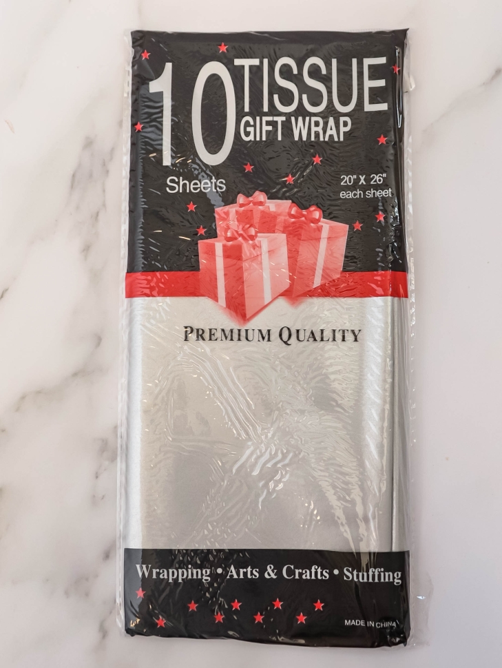 Бумага тишью 50х66см,10 лист. серебро Бумага тишью 50х66см,10 лист. серебро